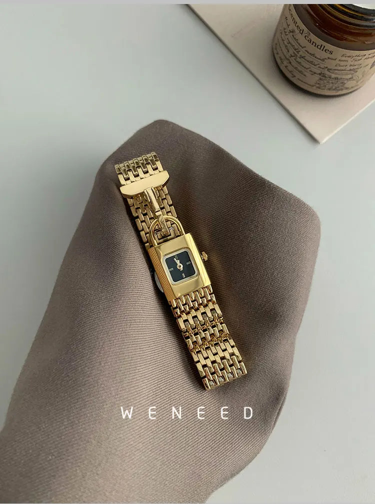Ladies Vintage Watches Unique Niche Lock Designshigh-end Steel Strip Women's Watches New Forlover Relojes Para Damas