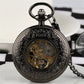 Steampunk Vintage Train Pattern Mechanical Hand-wind Pocket Watch Red Copper Pendant Antique Clock Manual Mechanism Timepiece