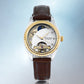 Ladies Flywheel double hollowed luxury fashion casual luminous leather watch with automatic mechanical waterproof wristwatch
