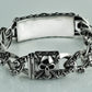 Unibabe Pure Silver Sterling 925 Silver Vintage Skull Carved Chain & Link Lock S925 Bracelet