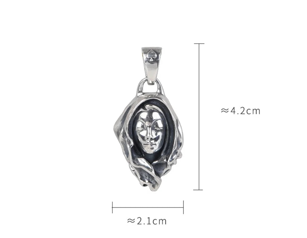 Genuine BOCAI S925 Sterling Silver Pendants for Women Men New Fashion Relief Rose Goddess Punk Vintage Jewelry Wholesale