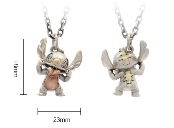 BOCAI Original S925 Sterling Silver Stitch Star Baby, cute Cartoon Pendant for Men and Women Couple Sweater Chain Birthday Gift