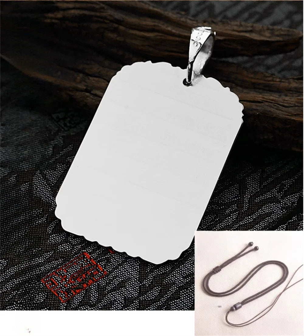 BOCAI S999 Sterling Silver Charms Pendants for Women Men New Fashion Solid Zodiac Tiger Square Punk Jewelry Amulet Wholesale