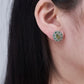 S925 Sterling Silver Studs Earring for Women Peridot Micro Inlay Zirconl Palace Style Ear Studs Fashion Jewelry Wholesale