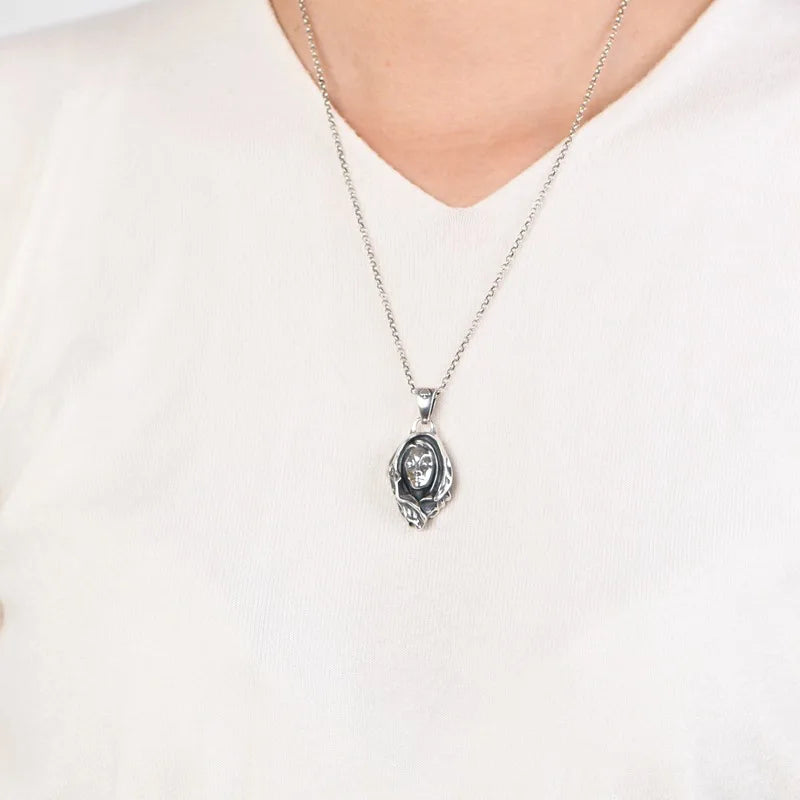 Genuine BOCAI S925 Sterling Silver Pendants for Women Men New Fashion Relief Rose Goddess Punk Vintage Jewelry Wholesale