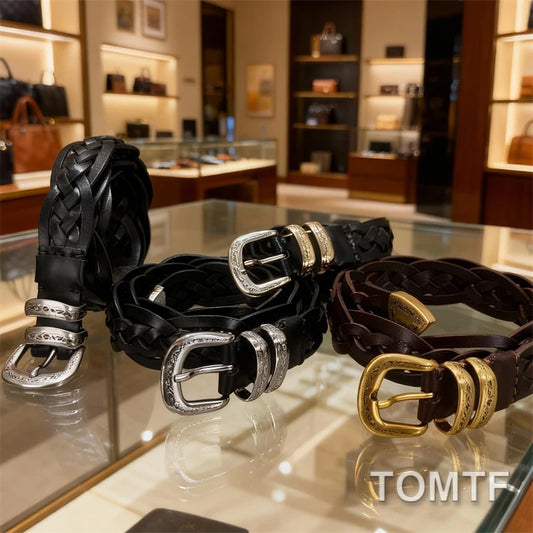 High Quality Cowhide Unisex Luxury Goods Designer Men's Woman ceinture Pattern Needle Buckle Belt With Use Hand Wovens 3CM BC