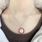 Vintage Sterling Silver Queen Pendant with 3mm Natural Ruby 18K Gold Plated 925 Silver Ruby Necklace Pendant