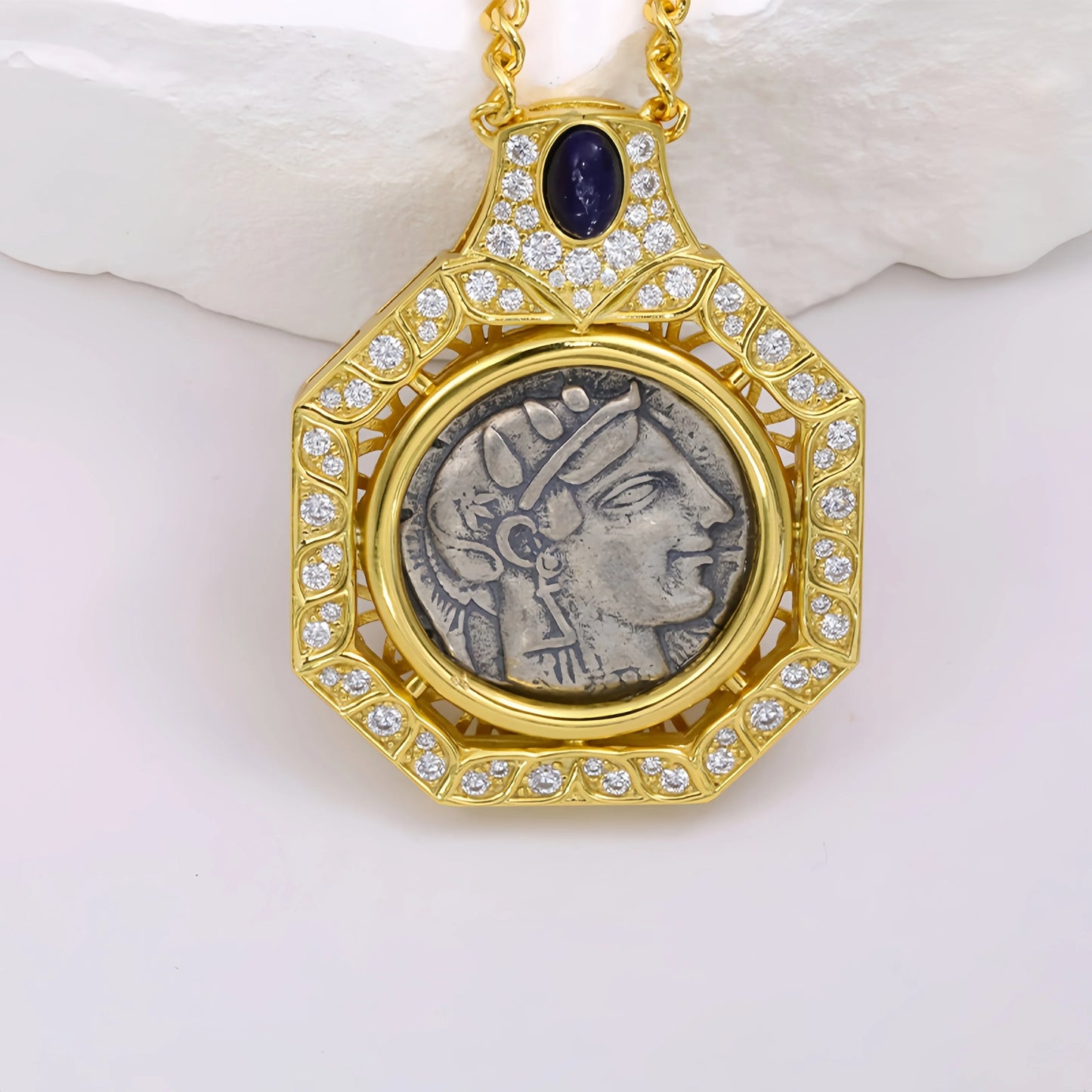 Mushan Luxury Brand  High Quality Retro Athena Women Necklace 925 Sterling Silver Sweater Chain  Fashion Jewelry