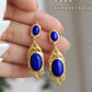 Natural Lapis Lazuli Earrings S925 Sterling Silver Gold-plated Retro French High-end Niche Blue Classical Earrings