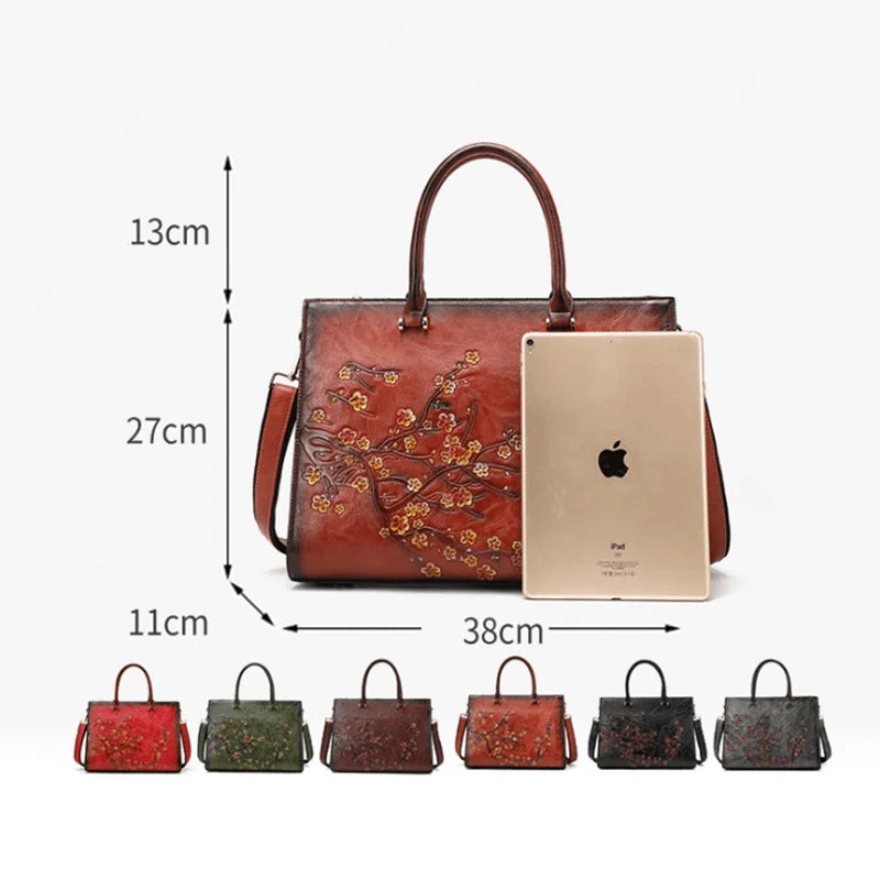 COSMO Vintage Embossed Women Shoulder Bag, Leather Female Tote Bag