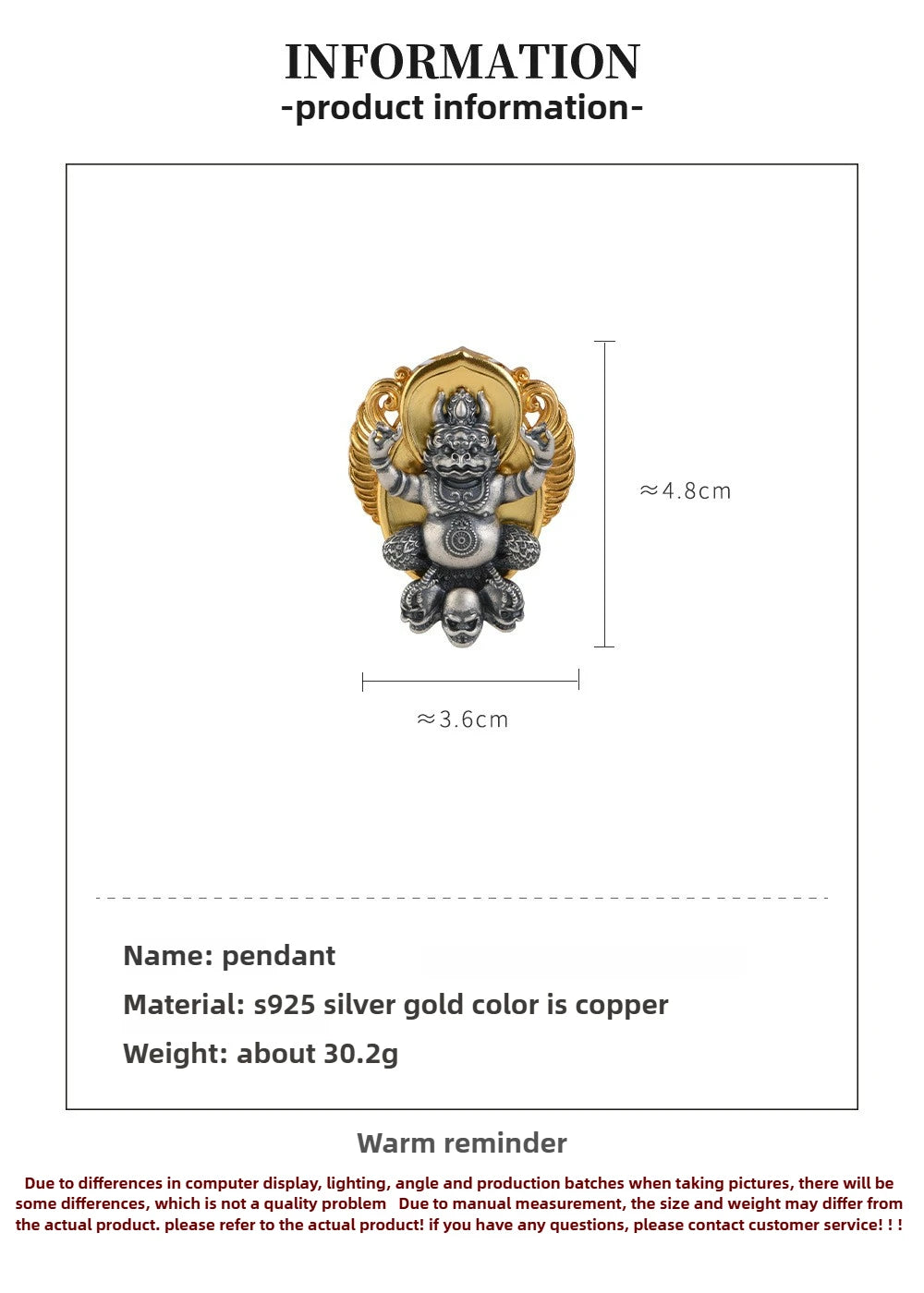 S925 Silver Pendant Necklace, Vintage Gold Flame Skull Men's Garuda Bird Chain, Gothic Statement Jewelry Gift for Men