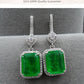 GICA GEMA Women Vintage Earrings Real 925 Sterling Silver Created Emerald 30mm Ear Drop Fashion Female Fine Jewelry Promise Gift