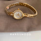High Quality Brass Watch For Women's Quartz Vintage Luxury Band Antique Elegant 24K Gold Gold Women's Watch Medieval Style