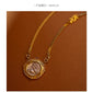 Retro Sterling Silver Necklace For Women's 925 Silver Electroplated 18K Gold Lion Red Treasure Ancient Coin Necklace