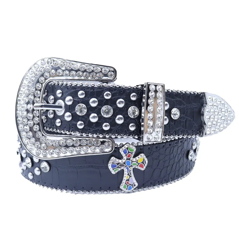 New Unisex Y2K Belt Shine Women Men Plus Size Punk Rhinestone Belt Crystal For Jeans Pants Gift