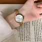Luxury Antique Ladies Bracelet Round Metal Textured Quartz Watch Stainless Steel Waterproof Women's Watch