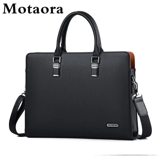 MOTAORA Genuine Leather Laptop Bag Men 14-15.6 Inch Business Briefcase Work Messenger Bag for MacBook HP Dell Acer