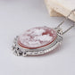 S925 Sterling Silver Charms Pendant for Women Palace Style Pattern Inlaid Red Agate Goddess Head Sculpture Jewelry Wholesale