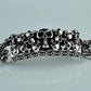 Unibabe Pure Silver Sterling 925 Silver Vintage Skull Carved Chain & Link Lock S925 Bracelet