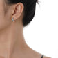 F.I.N.S S925 Sterling Silver Irregular Shaped Hoop Earrings Enamel Zircon Small Piercing Ear Buckles Retro Old Fine Jewelry
