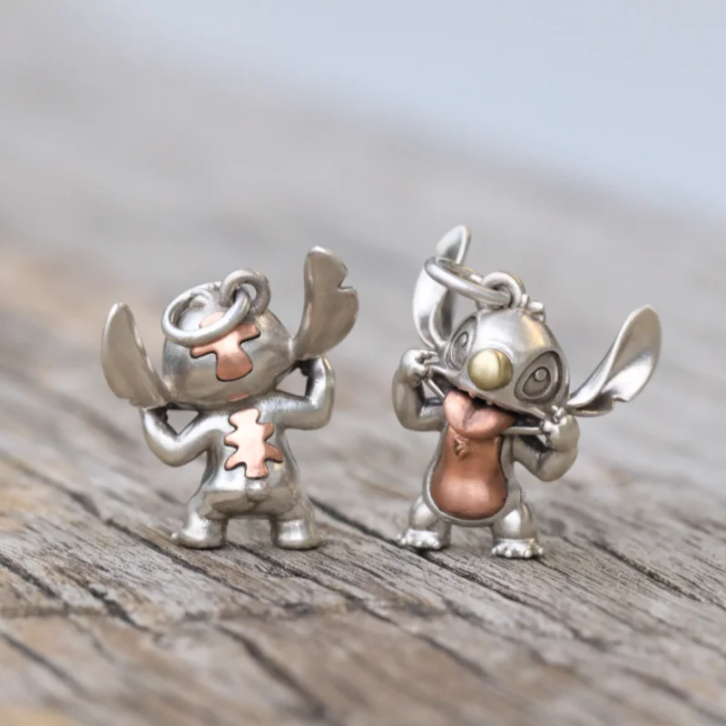 BOCAI Original S925 Sterling Silver Stitch Star Baby, cute Cartoon Pendant for Men and Women Couple Sweater Chain Birthday Gift