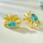 Retro 925 Sterling Silver Stud Earrings for Women with 4*6mm Green Paraiba Tourmaline Gemstone Wedding Party Fine Jewelry Gifts