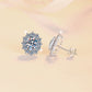 New blue sapphire earrings s925 pure silver sunflower ear jewelry set vintage high-end jewelry moissanite wedding jewelry