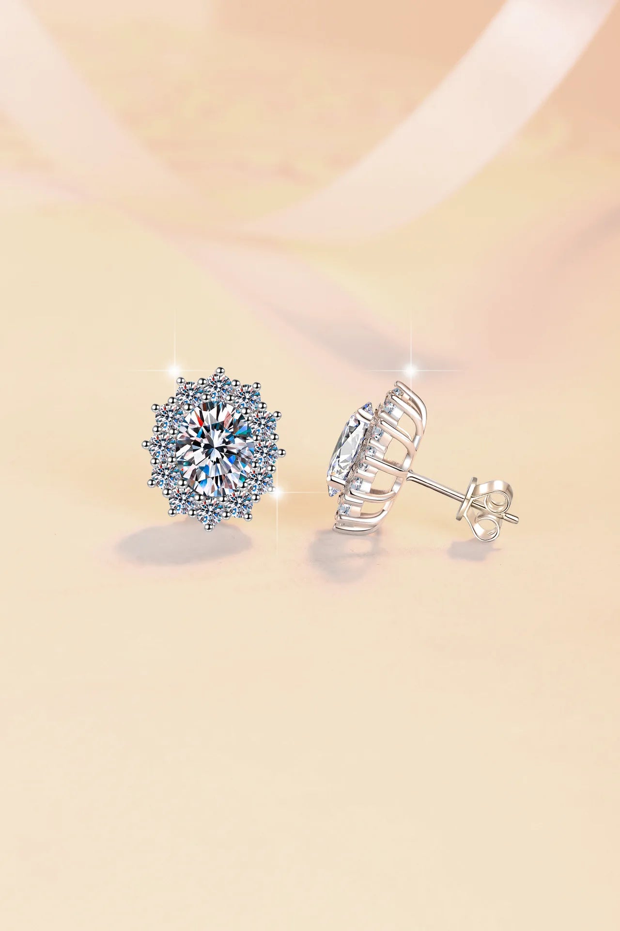 New blue sapphire earrings s925 pure silver sunflower ear jewelry set vintage high-end jewelry moissanite wedding jewelry