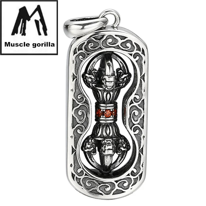 Pendant 100% 925 Sterling Silver 925 Rotatable Vajra Luxury High Quality Jewelry Silver 2025 Trend Man Necklaces For Women P12