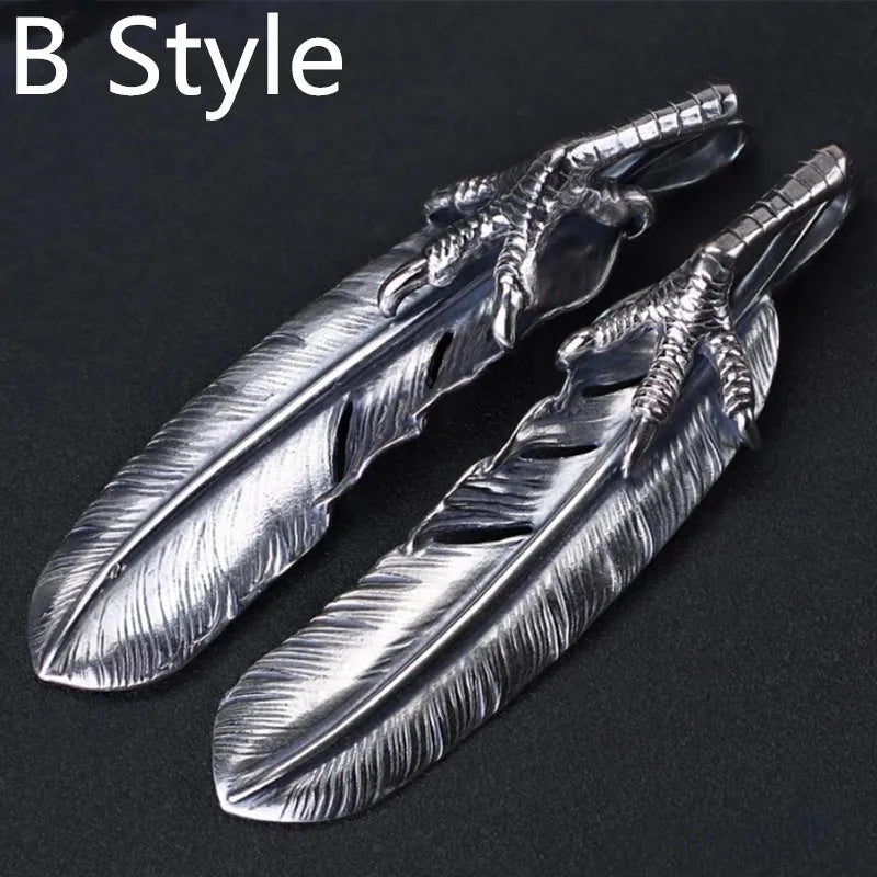 Pendant 100% Sterling Silver 925 Feather Eagle's Claw Luxury Jewellery Woman Man 2025 New Trend High Quality Necklace Pendant P3