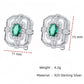 MuShan Luxury Brand Hollow Out Diamond Studded Green Zircon Earrings 925 Sterling Silver Stud Earrings Fine Jewelry