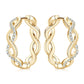 IOGOU Vintage Twisted Hoop Earrings Moissanite D-E 925 Silver 18K Gold Plated Wedding Jewelry for Women Gift Birthday Daily Wear