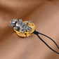 S925 Silver Pendant Necklace, Vintage Gold Flame Skull Men's Garuda Bird Chain, Gothic Statement Jewelry Gift for Men