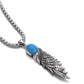 Necklace Pendant Pure 925 Sterling Silver Feather Blue Turquoise Luxury Brand Fine Jewelry Women Men 2024 New Christmas Gift P19