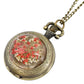 Fashionable Crystal Flower Style Antique Vintage Quartz Pocket Watch Round Case Pendant Necklace Chain Clock For Men Women