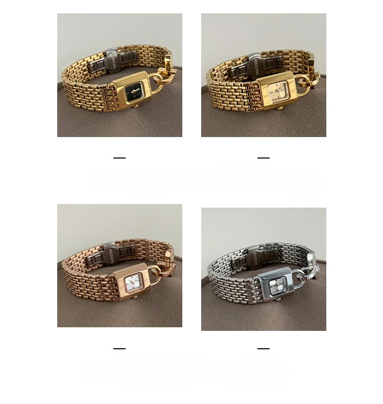 Ladies Vintage Watches Unique Niche Lock Designshigh-end Steel Strip Women's Watches New Forlover Relojes Para Damas