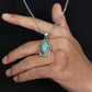Necklace Pendant Real 925 Sterling Silver Big Natural Turquoise Indian Style Luxury Brand Fine Jewellery Woman Man 2025 Gift P16