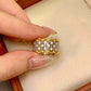 Italian Medieval-style Retro Color-blocked Lace Ring Earrings S925 Silver Gold Plated