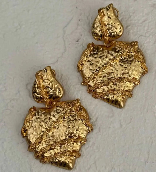 Vintage gold earrings high-end women's jewelry