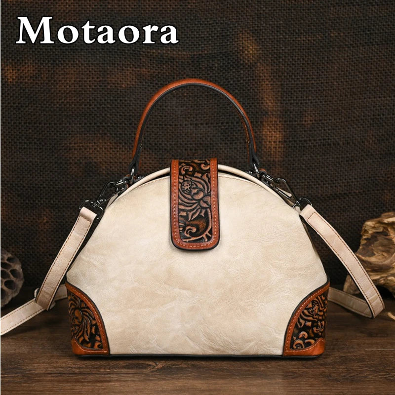 MOTAORA 2025 New Retro Embossed Leather Women's Bag Multi Color Female Crossbody Shoulder Bags For Ladies Clip Handbag For Women