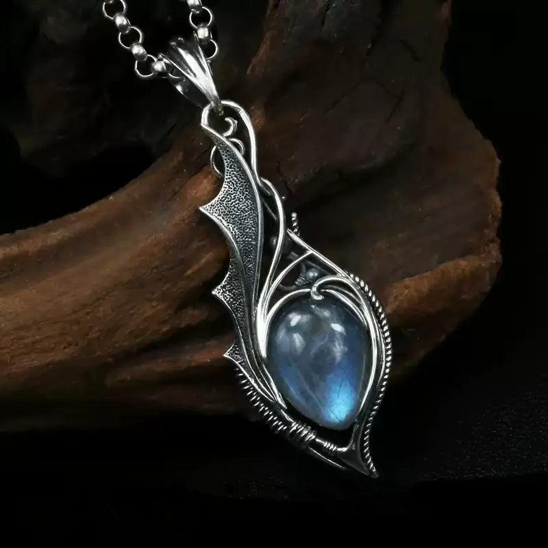 Necklace Pendant Pure 925 Sterling Silver Dragon Eye Natural Moonstone Luxury Designer Brand Fine Jewelry Men Women 2024 New P5