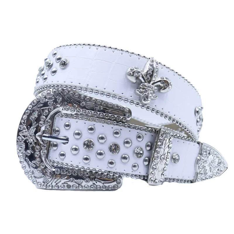 New Unisex Y2K Belt Shine Women Men Plus Size Punk Rhinestone Belt Crystal For Jeans Pants Gift