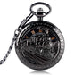 Old Fashion Men Women Mechanical Handwinding Pocket Watch Locomotive Hollow Train Skeleton Clock Pendant FOB Chain reloj Gift