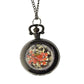 Fashionable Crystal Flower Style Antique Vintage Quartz Pocket Watch Round Case Pendant Necklace Chain Clock For Men Women