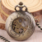 Antique Hollow Roman Number Gear Wheel Design Mechanical Pocket Watch Retro Pendant Clock Gifts for Men Women
