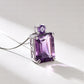 S925 Sterling Silver Charms Pendants for Women Men New Fashion Palace Style Hollow Argentum Edge Inlaid Natural Amethyst Jewelry