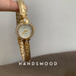 High Quality Brass Watch For Women's Quartz Vintage Luxury Band Antique Elegant 24K Gold Gold Women's Watch Medieval Style