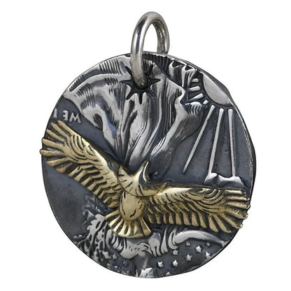 Necklace Pendant Pure 925 Sterling Silver Flying Eagle Round Card Luxury High Quality Jewelry 2025 Trend Man Necklaces Woman P22