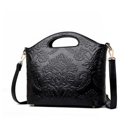 MOTAORA Women Leather Shouder Bag 2025 New High Quality Chinese Style Tote Bags Vintage Embossed Handbag Floral Retro Bag Ladies