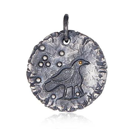 Necklace Pendant Pure 925 Sterling Silver Men Women Three Legged Golden Crow Luxury Brand Fine Jewelry 2024 New In Festoon P19